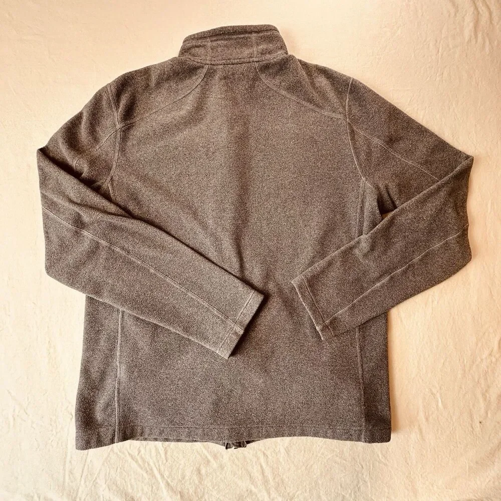 LL Bean Mens Sweater Fleece Full Zip Jacket Gray Slightly Fitted M